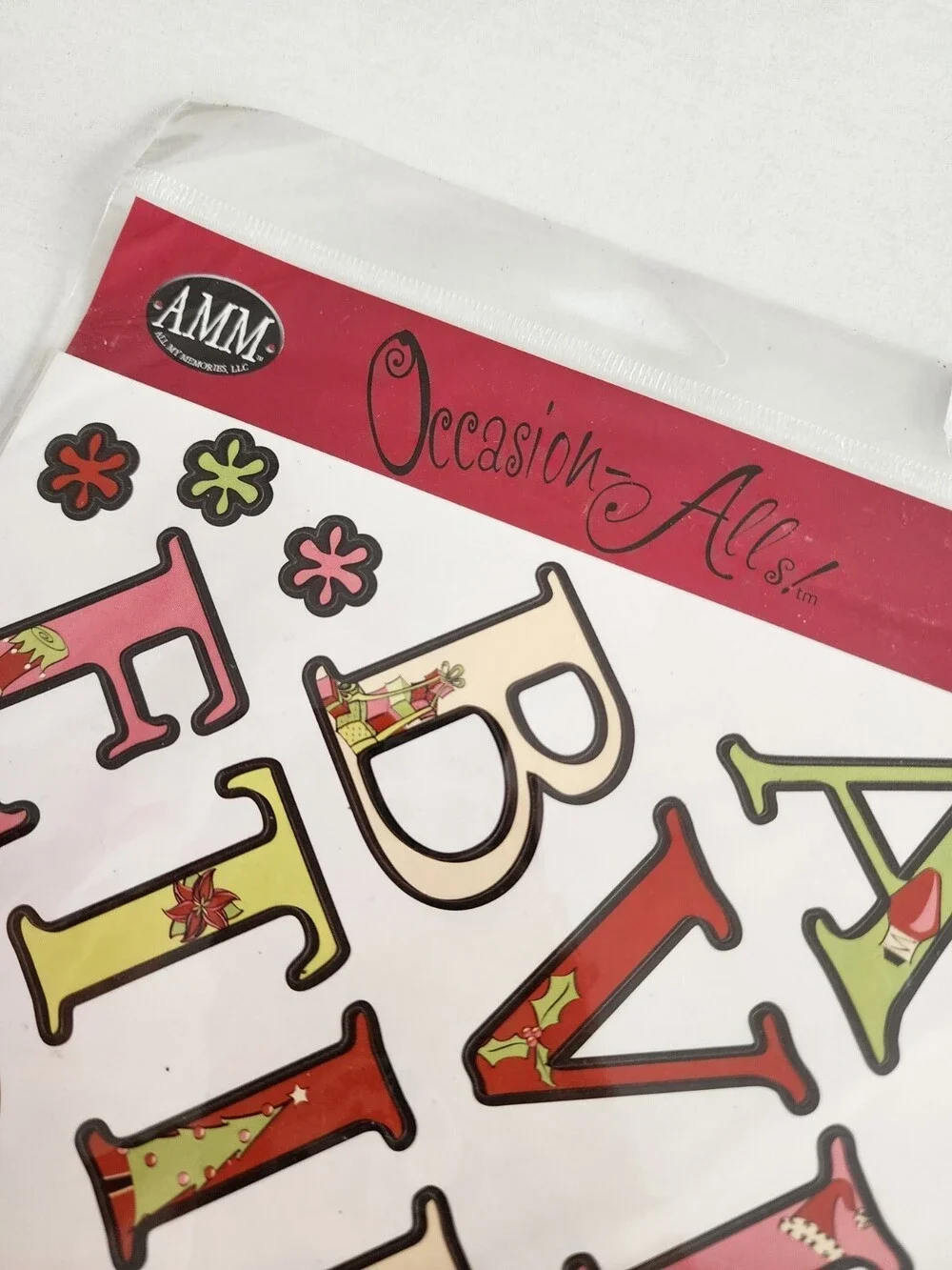 AMM - Letter Stickers Monograms Occasion Alls CHRISTMAS NEW Retired #24
